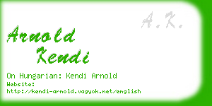 arnold kendi business card